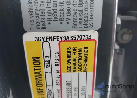 2010 Cadillac Srx Premium Collection из США, поврежденный, VIN 3GYFNFEY9AS579734